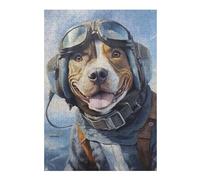 Adult Jigsaw Puzzle300 PCS Pitbull Pilot Jigsaws for Adults Anti-Stress Toys Pattern Assembly Stress Reduction Gifts 300 PCS