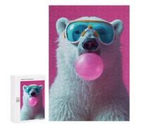 Adult Jigsaw Puzzle300 PCS Polar Bear Bubblegum Jigsaw Puzzle Brain Teaser Game Pattern Assembly Unique Birthday And Gifts 300 PCS