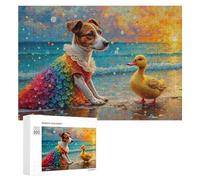Adult Jigsaw Puzzle300 PCS Rainbow Dog And Duck Sunset Teenagers Puzzles Brain Teaser Game Home Decoration Unique Birthday And Gifts 300 PCS