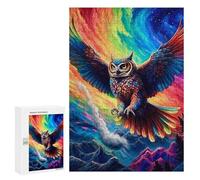 Adult Jigsaw Puzzle300 PCS Rainbow Owl in Flight Teenagers Puzzles Brain Teaser Game Home Decoration Unique Birthday And Gifts 300 PCS