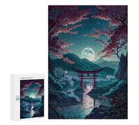 Adult Jigsaw Puzzle300 PCS Red Cherry Blossoms Leak Jigsaw Puzzle Brain Teaser Game Pattern Assembly Unique Birthday And Gifts 300 PCS