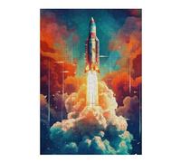 Adult Jigsaw Puzzle300 PCS Rocket Launch Into Space -1 Jigsaws for Adults Anti-Stress Toys Pattern Assembly Stress Reduction Gifts 300 PCS