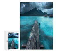 Adult Jigsaw Puzzle300 PCS Serene Bora Bora Retreat Jigsaw Puzzle Brain Teaser Game Pattern Assembly Unique Birthday And Gifts 300 PCS