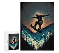 Adult Jigsaw Puzzle300 PCS Snowboard Jigsaw Puzzle Brain Teaser Game Pattern Assembly Unique Birthday And Gifts 300 PCS