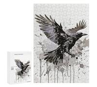 Adult Jigsaw Puzzle300 PCS Splatter Crow Jigsaw Puzzle Brain Teaser Game Pattern Assembly Unique Birthday And Gifts 300 PCS