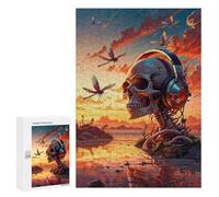 Adult Jigsaw Puzzle300 PCS Twilight Music Skull Puzzles for Adults Relaxing Games Improve Memory Deal As Gifts for The Whole Family 300 PCS