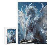 Adult Jigsaw Puzzle300 PCS White Heaven Elder Dragon Jigsaw Puzzle Brain Teaser Game Pattern Assembly Unique Birthday And Gifts 300 PCS
