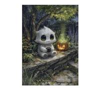 Adult Jigsaw Puzzle38x26cm/1000pcs Cute Monster with Coffee And Pumpkin Jigsaw for Adults Brain Teaser Game Precision Cutting Deal As Gifts for The Whole Family 38x26cm/1000pcs