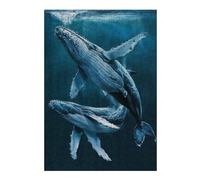 Adult Jigsaw Puzzle38x26cm/1000pcs Humpback Whales Jigsaw for Adults Brain Teaser Game Precision Cutting Deal As Gifts for The Whole Family 38x26cm/1000pcs