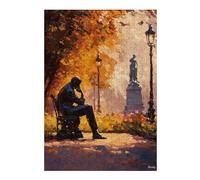 Adult Jigsaw Puzzle38x26cm/1000pcs Impressionist Inspired The Thinker in Autumn Jigsaw for Adults Brain Teaser Game Precision Cutting Deal As Gifts for The Whole Family 38x26cm/1000pcs