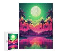 Adult Jigsaw Puzzle500 PCS Abstract Retrowave Horizon Jigsaw Puzzle Brain Teaser Game Pattern Assembly Unique Birthday And Gifts 500 PCS