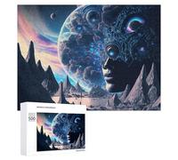 Adult Jigsaw Puzzle500 PCS Alien Landscape with Celestial Eyes Teenagers Puzzles Brain Teaser Game Home Decoration Unique Birthday And Gifts 500 PCS