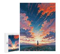 Adult Jigsaw Puzzle500 PCS Anime Sunset Landscape Jigsaw Puzzle Brain Teaser Game Pattern Assembly Unique Birthday And Gifts 500 PCS