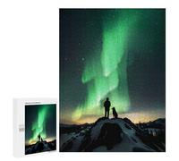 Adult Jigsaw Puzzle500 PCS Aurora Night With My Dog Jigsaw Puzzle Brain Teaser Game Pattern Assembly Unique Birthday And Gifts 500 PCS