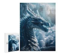 Adult Jigsaw Puzzle500 PCS Blue Ice Dragon Jigsaw Puzzle Brain Teaser Game Pattern Assembly Unique Birthday And Gifts 500 PCS