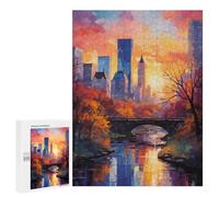 Adult Jigsaw Puzzle500 PCS Central Park in Fall Jigsaw Puzzle Brain Teaser Game Pattern Assembly Unique Birthday And Gifts 500 PCS