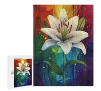 Adult Jigsaw Puzzle500 PCS Colorful Lily Flower Art-3 Puzzles for Teenagers Stress Reliever Every Piece Is Unique - Challenging Game Toys 500 PCS