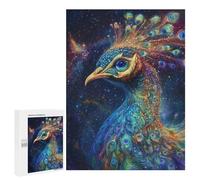 Adult Jigsaw Puzzle500 PCS Cosmic Peacock Art Print Puzzles for Teenagers Stress Reliever Every Piece Is Unique - Challenging Game Toys 500 PCS