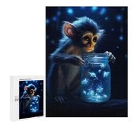 Adult Jigsaw Puzzle500 PCS Cute Monkey Luminous Glow Puzzles for Adults Relaxing Games Improve Memory Deal As Gifts for The Whole Family 500 PCS