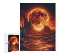 Adult Jigsaw Puzzle500 PCS Desert Moonlit Landscape Puzzles for Teenagers Stress Reliever Every Piece Is Unique - Challenging Game Toys 500 PCS
