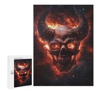 Adult Jigsaw Puzzle500 PCS Devil Skull Galaxy Art Print Puzzles for Teenagers Stress Reliever Every Piece Is Unique - Challenging Game Toys 500 PCS
