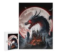 Adult Jigsaw Puzzle500 PCS Dragon Castle Under Full Moon Teenagers Puzzles Brain Teaser Game Home Decoration Unique Birthday And Gifts 500 PCS