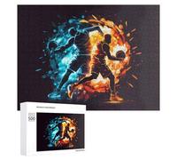 Adult Jigsaw Puzzle500 PCS Dynamic Basketball Duel Fire Vs. Ice Teenagers Puzzles Brain Teaser Game Home Decoration Unique Birthday And Gifts 500 PCS