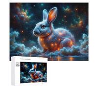Adult Jigsaw Puzzle500 PCS Enchanted Glowing Bunny Teenagers Puzzles Brain Teaser Game Home Decoration Unique Birthday And Gifts 500 PCS