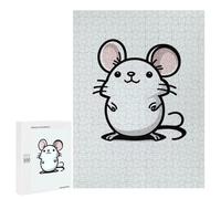 Adult Jigsaw Puzzle500 PCS Funny White Mouse Jigsaw Puzzle Brain Teaser Game Pattern Assembly Unique Birthday And Gifts 500 PCS