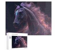 Adult Jigsaw Puzzle500 PCS Galactic Horse Cosmic Artwork -2 Teenagers Puzzles Brain Teaser Game Home Decoration Unique Birthday And Gifts 500 PCS