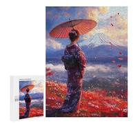 Adult Jigsaw Puzzle500 PCS Geisha Looking at Fuji Puzzles for Adults Relaxing Games Improve Memory Deal As Gifts for The Whole Family 500 PCS