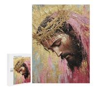 Adult Jigsaw Puzzle500 PCS Golden Crowned Religious Artwork Puzzles for Teenagers Stress Reliever Every Piece Is Unique - Challenging Game Toys 500 PCS