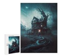 Adult Jigsaw Puzzle500 PCS Haunting Moonlit Mansion Teenagers Puzzles Brain Teaser Game Home Decoration Unique Birthday And Gifts 500 PCS