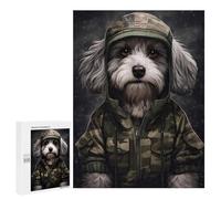 Adult Jigsaw Puzzle500 PCS Havanese Camo Jacket Teenagers Puzzles Brain Teaser Game Improve Memory Help The Brain Exercise 500 PCS