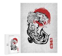 Adult Jigsaw Puzzle500 PCS Japanese Kitsune Zen Fox Puzzles for Adults Relaxing Games Improve Memory Deal As Gifts for The Whole Family 500 PCS