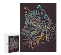 Adult Jigsaw Puzzle500 PCS Line Art Wolf Puzzles for Adults Relaxing Games Improve Memory Deal As Gifts for The Whole Family 500 PCS
