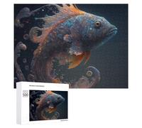 Adult Jigsaw Puzzle500 PCS Magical Cosmic Fish Artwork Teenagers Puzzles Brain Teaser Game Home Decoration Unique Birthday And Gifts 500 PCS
