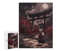 Adult Jigsaw Puzzle500 PCS Oni Mask Torii Gate Jigsaw Puzzle Brain Teaser Game Pattern Assembly Unique Birthday And Gifts 500 PCS