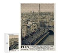 Adult Jigsaw Puzzle500 PCS Paris France Jigsaw Puzzle Brain Teaser Game Pattern Assembly Unique Birthday And Gifts 500 PCS