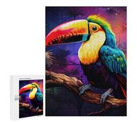 Adult Jigsaw Puzzle500 PCS Rainbow Toucan in Tropical Night Teenagers Puzzles Brain Teaser Game Home Decoration Unique Birthday And Gifts 500 PCS