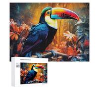 Adult Jigsaw Puzzle500 PCS Rainbow Toucan in Tropical Paradise Teenagers Puzzles Brain Teaser Game Home Decoration Unique Birthday And Gifts 500 PCS