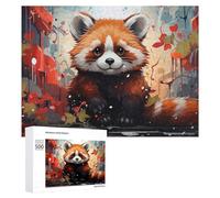 Adult Jigsaw Puzzle500 PCS Red Panda in Autumn Splendor Teenagers Puzzles Brain Teaser Game Home Decoration Unique Birthday And Gifts 500 PCS