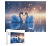 Adult Jigsaw Puzzle500 PCS Romantic Swan Sunset Scene Teenagers Puzzles Brain Teaser Game Home Decoration Unique Birthday And Gifts 500 PCS