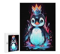 Adult Jigsaw Puzzle500 PCS Royal Penguin King Jigsaw Puzzle Brain Teaser Game Pattern Assembly Unique Birthday And Gifts 500 PCS