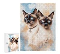 Adult Jigsaw Puzzle500 PCS Siamese Cats Teenagers Puzzles Brain Teaser Game Improve Memory Help The Brain Exercise 500 PCS