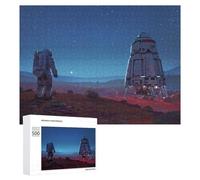 Adult Jigsaw Puzzle500 PCS Space Exploration Astronaut And Rocket on Mars Teenagers Puzzles Brain Teaser Game Home Decoration Unique Birthday And Gifts 500 PCS