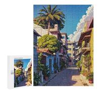Adult Jigsaw Puzzle500 PCS Sunlit Alley with Palm Trees Teenagers Puzzles Brain Teaser Game Home Decoration Unique Birthday And Gifts 500 PCS