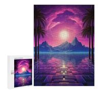 Adult Jigsaw Puzzle500 PCS Sunset Synthwave Harmony Puzzles for Adults Relaxing Games Improve Memory Deal As Gifts for The Whole Family 500 PCS