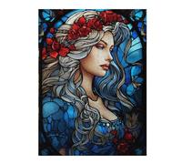 Adult Jigsaw Puzzle500 PCS The Lady in Blue Jigsaws for Adults Anti-Stress Toys Pattern Assembly Stress Reduction Gifts 500 PCS