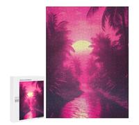 Adult Jigsaw Puzzle500 PCS Tropical Synthwave Dreams Jigsaw Puzzle Brain Teaser Game Pattern Assembly Unique Birthday And Gifts 500 PCS